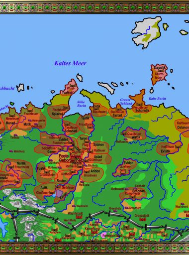 Karte Evidanien - bunt Horte