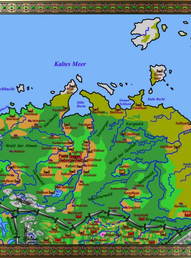 Karte Evidanien - bunt viele Details