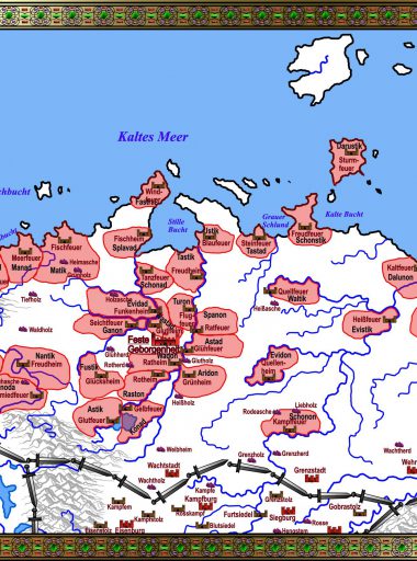 Karte Evidanien - weiß Horte