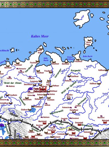 Karte Evidanien - weiß mit Details